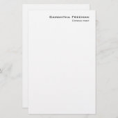 Traditionelles Schlichtes Weiß Minimalistisch Briefpapier (Vorne/Hinten)