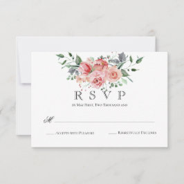 Traditionelles schönes rosa Wasserfarben Rose Bouq RSVP Karte