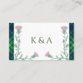 Traditionelles schottisches Tartan und Schottland Platzkarte (Rückseite)