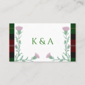 Traditionelles schottisches Tartan und Schottland Platzkarte (Rückseite)