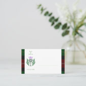 Traditionelles schottisches Tartan und Schottland Platzkarte (Stehend Vorderseite)