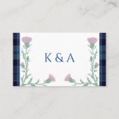 Traditionelles schottisches Tartan und Schottland  Platzkarte (Rückseite)