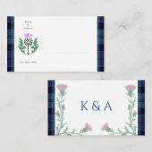Traditionelles schottisches Tartan und Schottland  Platzkarte (Vorne/Hinten)