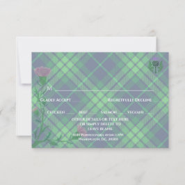 Traditionelles schottisches Tartan und Schottland RSVP Karte