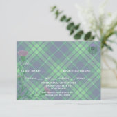 Traditionelles schottisches Tartan und Schottland  RSVP Karte (Stehend Vorderseite)