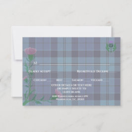 Traditionelles schottisches Tartan und Schottland RSVP Karte