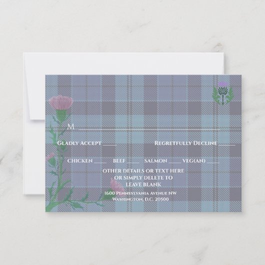 Traditionelles schottisches Tartan und Schottland  RSVP Karte (Vorderseite)