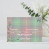 Traditionelles schottisches Tartan und Schottland RSVP Karte (Stehend Vorderseite)