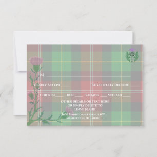 Traditionelles schottisches Tartan und Schottland RSVP Karte