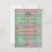 Traditionelles schottisches Tartan und Schottland Save The Date (Rückseite)