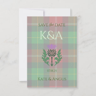 Traditionelles schottisches Tartan und Schottland  Save The Date