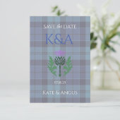 Traditionelles schottisches Tartan und Schottland Save The Date (Stehend Vorderseite)