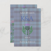 Traditionelles schottisches Tartan und Schottland Save The Date (Vorne/Hinten)