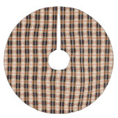 Traditionelles Schwarz und Bräunen kariert Polyester Weihnachtsbaumdecke (Vorderseite)