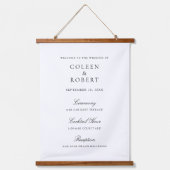 Traditionelles Schwarz-Weiß-Begrüßungszeichen Wandteppich Mit Holzrahmen (Vorderseite)