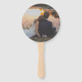 Traditionelles Schwarz-Weiß-Foto Elegante Hochzeit Fächer (Rückseite)