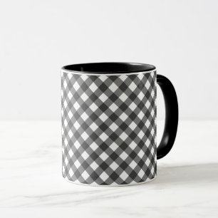 Traditionelles Schwarz-Weiß-Gingham-Picnic-Cottage Tasse