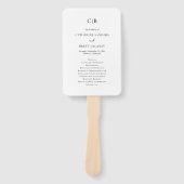 Traditionelles Schwarz-Weiß-Hochzeitsprogramm Fächer (Vorderseite)