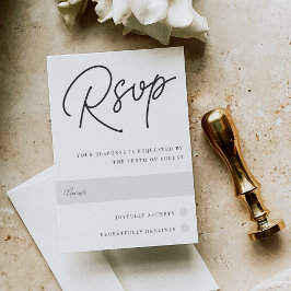Traditionelles Schwarz-Weiß-Skript RSVP Karte