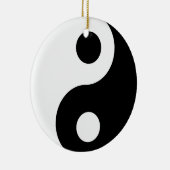 Traditionelles Schwarz-Weiß Yin Yang Muster Keramikornament (Rechts)