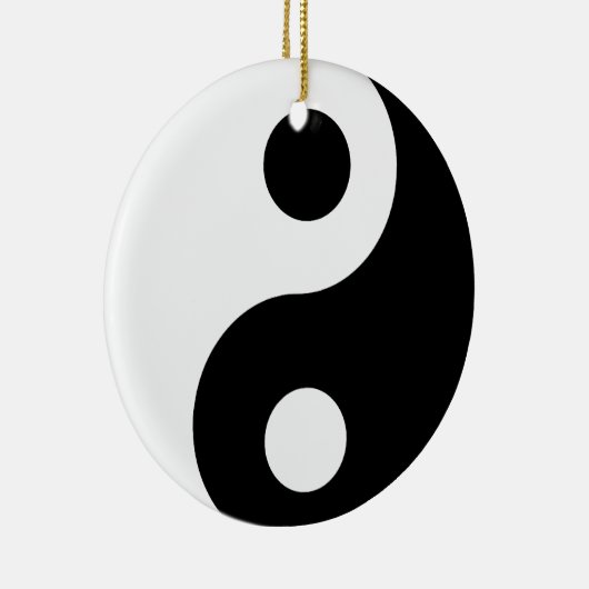 Traditionelles Schwarz-Weiß Yin Yang Muster Keramikornament (Rechts)