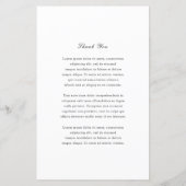 Traditionelles Schwarz/Weiß-Zeitloses Hochzeitmenü (Rückseite)