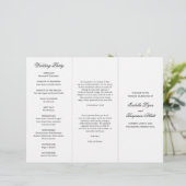 Traditionelles schwarz-weißes Hochzeitsprogramm (Stehend Vorderseite)