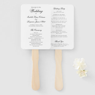 Traditionelles schwarz-weißes Hochzeitsprogramm Fächer