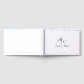 Traditionelles Schwarz-weißes Monogramm formales H Gästebuch (Voll)