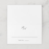 Traditionelles Schwarz-weißes Monogramm formales H Platzkarte (Außenseite Aufgefaltet)