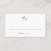 Traditionelles Schwarz-weißes Monogramm formales H Platzkarte (Vorderseite)