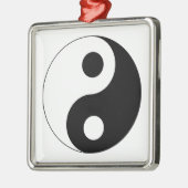 Traditionelles Schwarzweiss-Yin Yang Muster Silbernes Ornament (Links)
