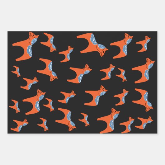 Traditionelles schwedisches Dala Pferd Geschenkpapier Set (Vorderseite 3)