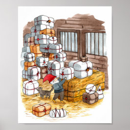 Traditionelles schwedisches Tomten Weihnachtswasse Poster