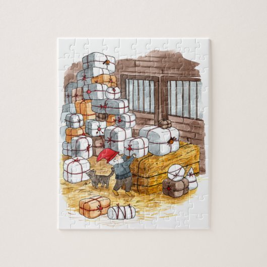 Traditionelles schwedisches Tomten Weihnachtswasse Puzzle (Vertikal)