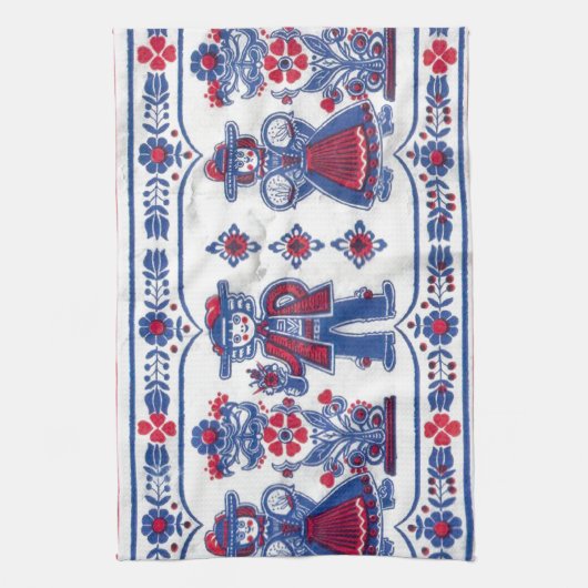 Traditionelles Schweizer Folkloremuster Geschirrtuch (Vertikal)