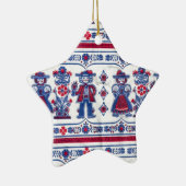 Traditionelles Schweizer Folkloremuster Keramikornament (Rechts)