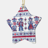 Traditionelles Schweizer Folkloremuster Keramikornament (Links)