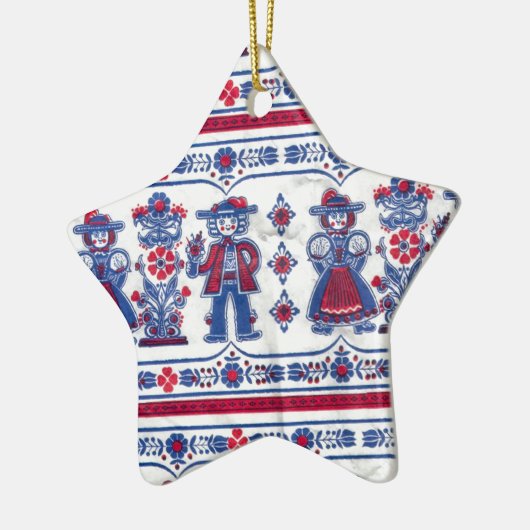 Traditionelles Schweizer Folkloremuster Keramikornament (Links)