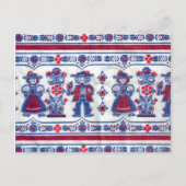 Traditionelles Schweizer Stoffdesign Postkarte (Vorderseite)