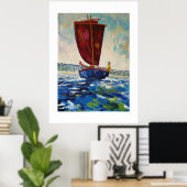 Traditionelles Segelboot vor der schottischen Küst Poster (Heimbüro)