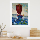 Traditionelles Segelboot vor der schottischen Küst Poster (Küche)