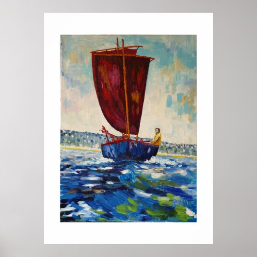 Traditionelles Segelboot vor der schottischen Küst Poster (Vorne)