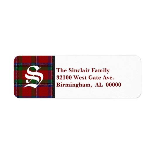 Traditionelles Sinclair Tartan Kariertes Monogramm (Vorne)