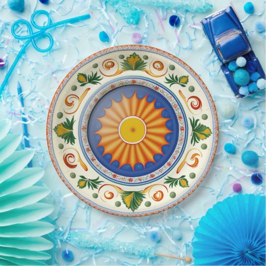 Traditionelles sizilianisches Design der Keramik Pappteller (Party)