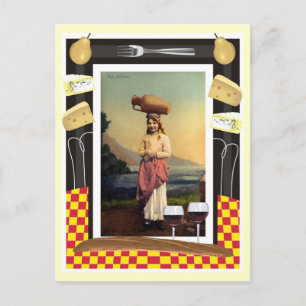 Traditionelles sizilianisches Mädchen aus alten Ze Postkarte