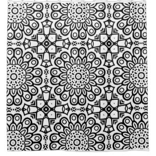 Traditionelles Sonnenblumen-Batikmuster-Ornament Duschvorhang
