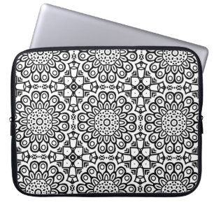 Traditionelles Sonnenblumen-Batikmuster-Ornament Laptopschutzhülle