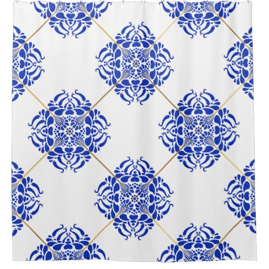 Traditionelles Spain nahtloses Muster. Cerami Duschvorhang (Vorderseite)