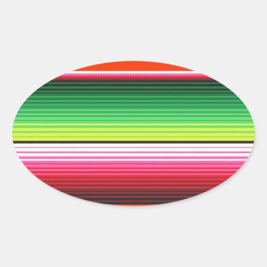 Traditionelles spanisches Serape Fiesta mexikanisc Ovaler Aufkleber (Vorderseite)